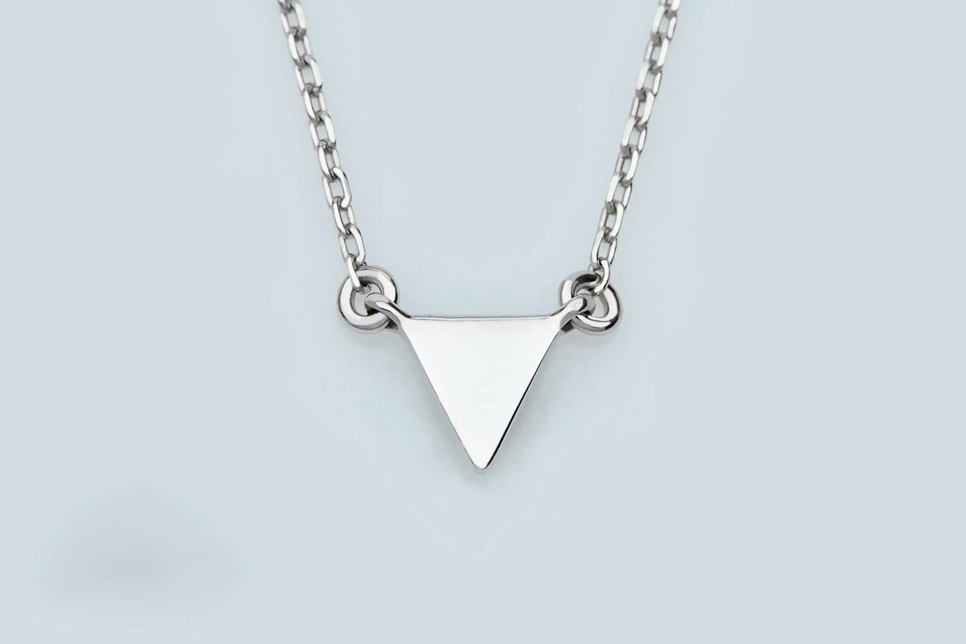 Dainty Triangle Necklace in 14k Solid Gold Simple Geometric Pendant Delicate Jewelry Great for Stacking or Birthday Gift