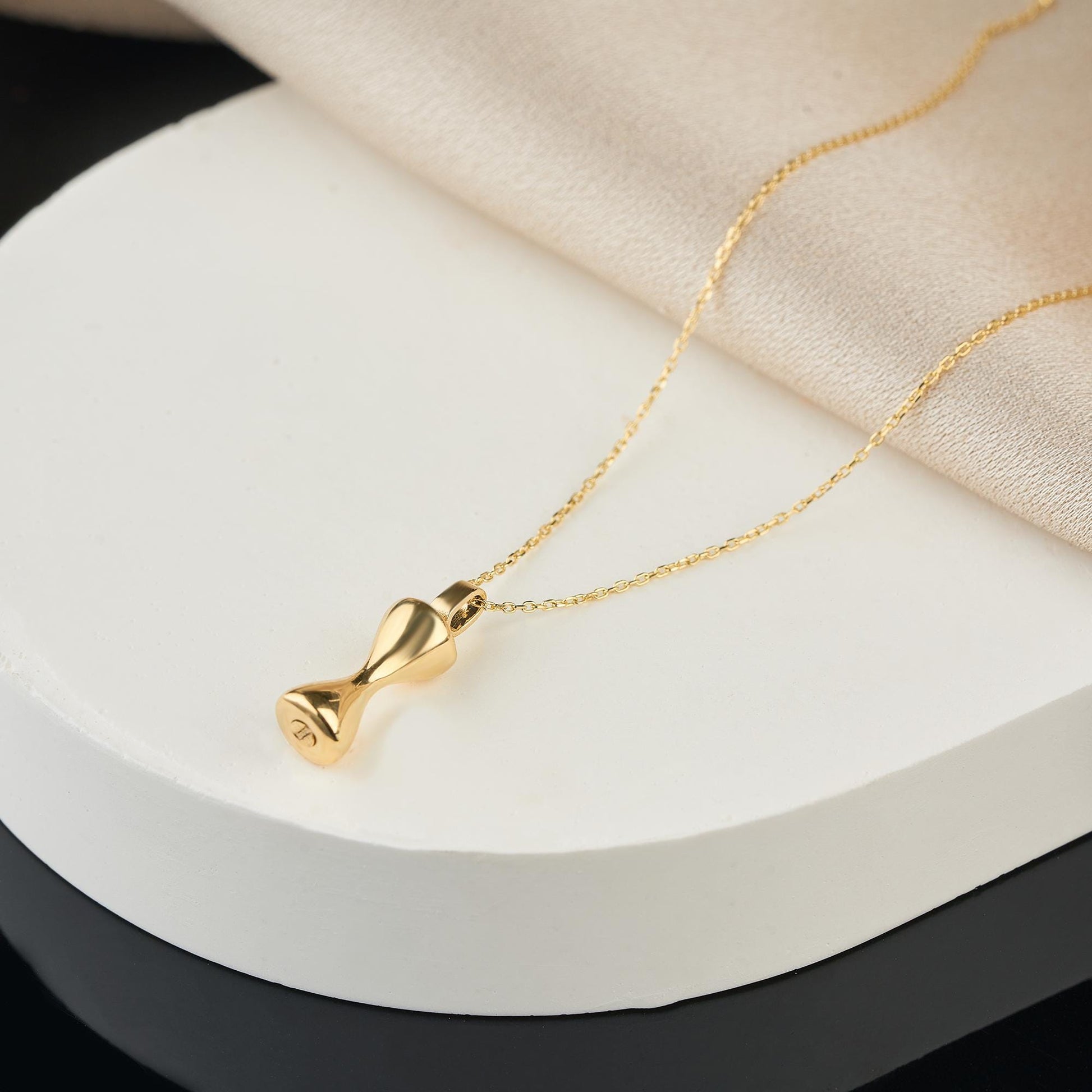 Hourglass Urn Necklace Double Compartment Silver Cremation Jewelry Human Ashes Sympathy Gift Loss of Mom and Dad