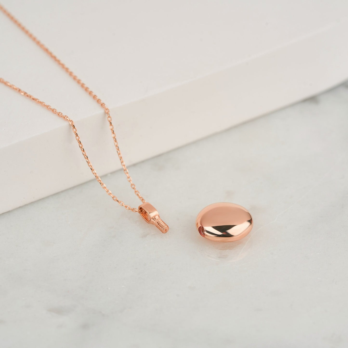 Ash Holder Round Urn 14K Gold Necklace, Personalized Cremation Disc Necklace, Mom&Dad Loss Necklace, Keepsake Necklace, Memorial Necklace - Bright Fine Jewelry