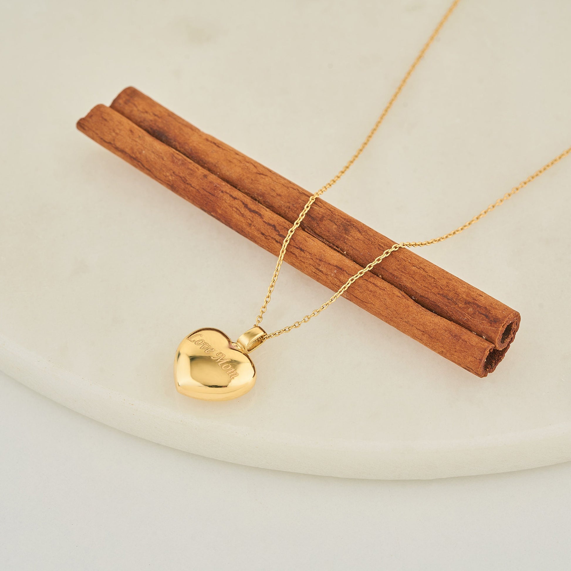 Cremation Urn Heart Necklace, Personalized Necklace for Ashes, Heart Pendant, 14K Solid Gold Necklace, Memorial Necklace, Pet Ashes Necklace - Bright Fine Jewelry