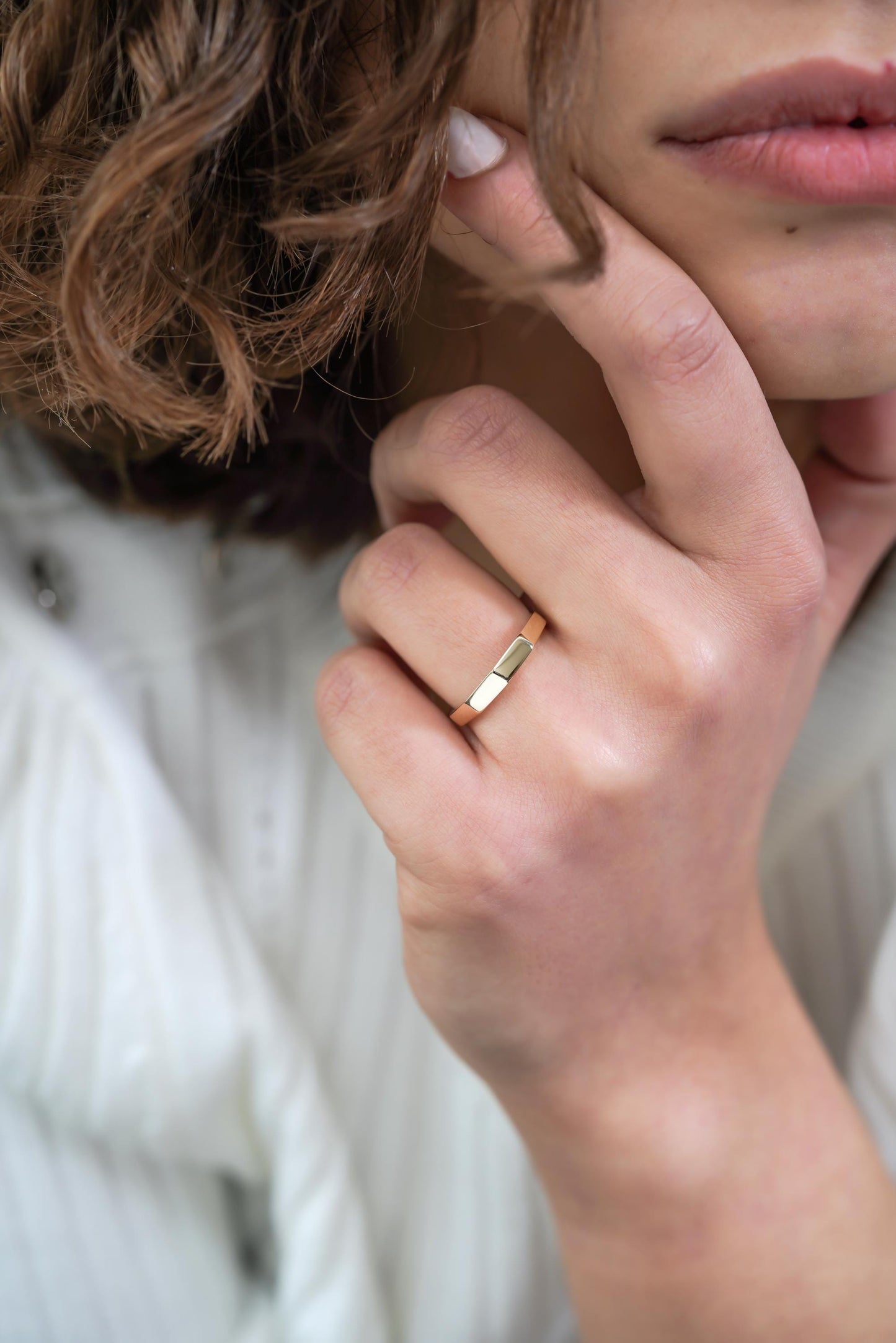 Geometric Design Ring, Bolt Shape Ring, Octagon Ring, 14K Solid Gold Ring,Dainty Gold Ring, Gift for Girlfriend, Gift for Her