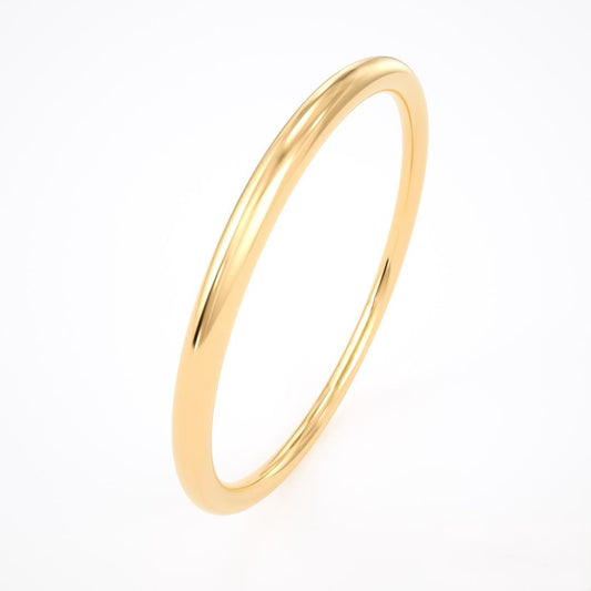 14k Gold Wedding Band Simple Plain Gold Ring Minimalist Stacking Band Wedding Ring for Women Dainty 14k Gold Band 1.2MM Ring Christmas Gift - Bright Fine Jewelry