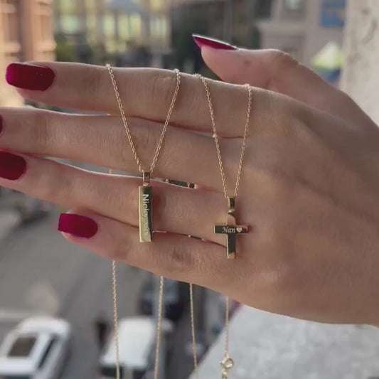 Solid Gold Bar Cremation Urn Necklace, 14K Gold Necklace for Ashes, Cremation Urn Necklace, Pet Loss Necklace, Ash Holder Necklace