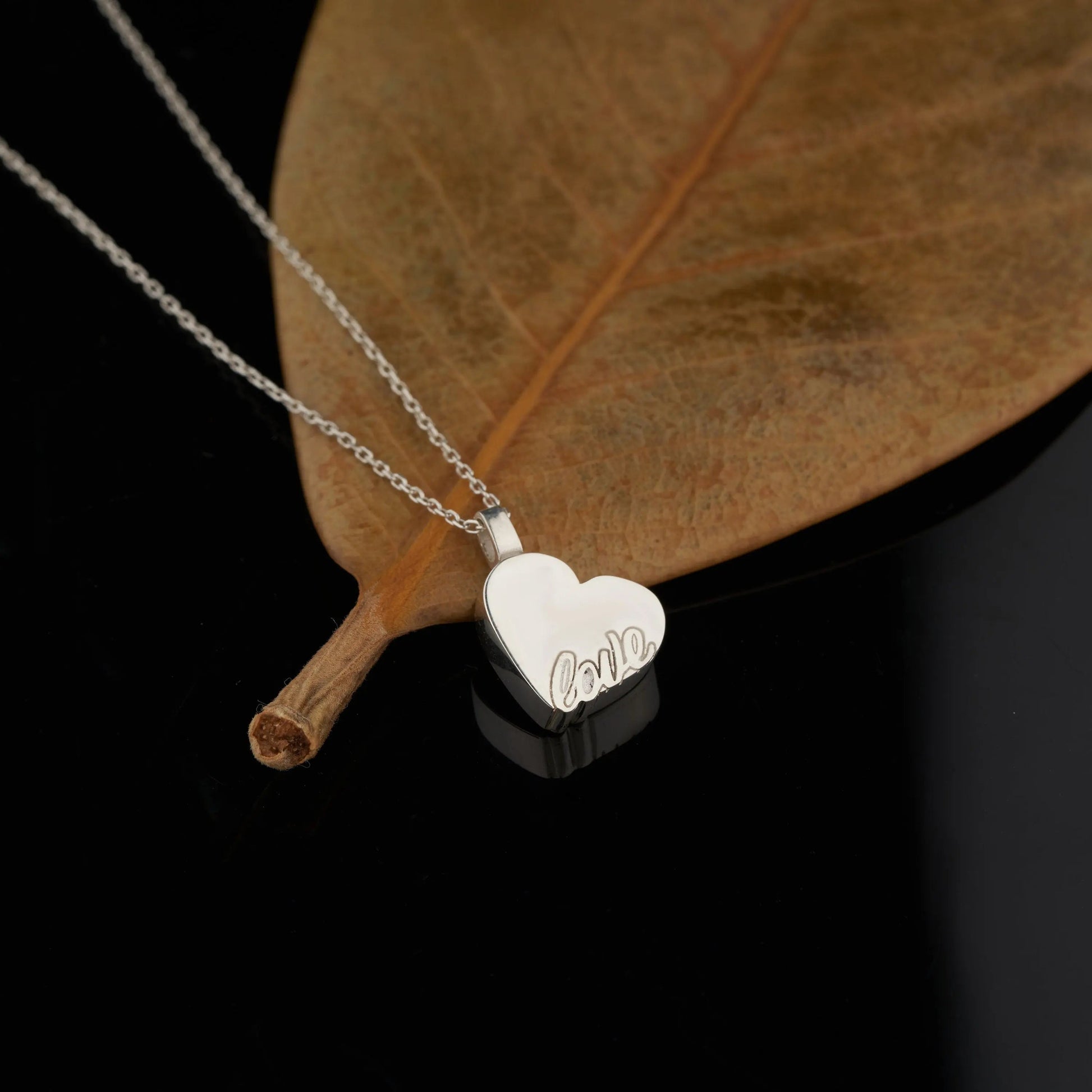 Heart Cremation Necklace Memorial Urn Jewelry for Ashes Pet Loss Keepsake Women Silver Pendant Human Ash