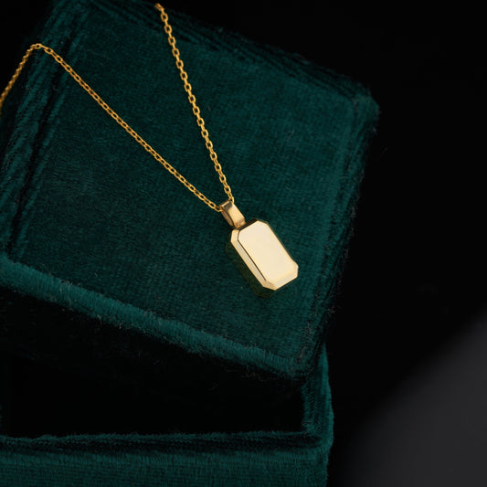 Urn Necklace Solid Gold Cremation Jewelry Custom Pendant for Human and Pet Ashes Dainty Dog Tag Loss Gifts Memorial